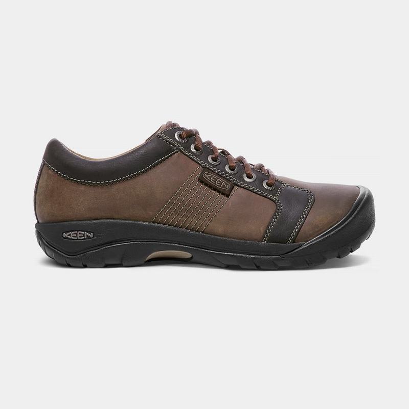 Tenis Casuales Keen Austin Cuero Lace-up Para Hombre Marrom/Negros - Zapatos Keen Mexico (062489-YME